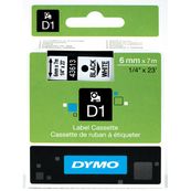 Dymo D1 - Ruban d'étiquettes auto-adhésives - 1 rouleau (6 mm x 7 m) - fond blanc écriture noire 