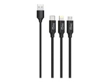 JAYM - Câble Lightning - USB-A mâle vers Lightning, Micro-USB Type B, USB-C mâle - 1.5 m