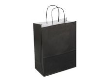 50 Sacs cadeau kraft - poignées torsadées - 18 cm x 8 cm x 22 cm - noir