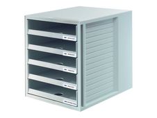 HAN Monitor - Module de classement ouvert 5 tiroirs - gris clair