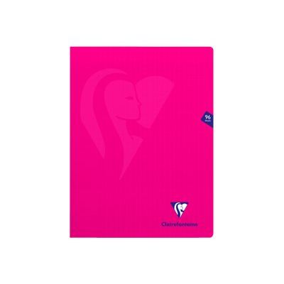3329683133612-Clairefontaine Mimesys - Cahier polypro 24 x 32 cm - 96 pages - grands carreaux (Seyes) - rose-Avant-0
