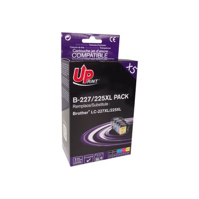 3584770889562-cartouche compatible Brother LC225XL/LC227XL - Pack de 5 - noir x2, cyan, magenta, jaune - -Angle gauche-0