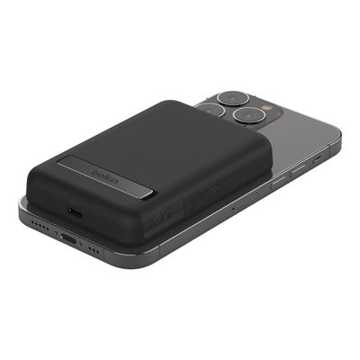 0745883841417-Belkin - Powerbank / batterie de secours rechargeable pour smartphone - 5000 mAh - noir-Angle gauche-3