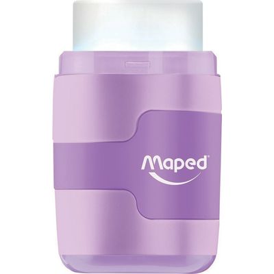 3154140492304-Maped Connect Pastel - Taille-crayons 2 trous Gomme 2-en-1 - disponible dans différentes couleurs--0