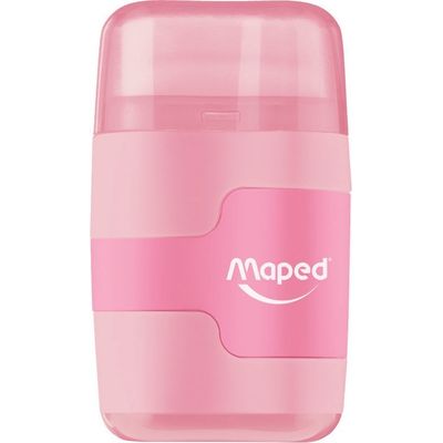3154140492304-Maped Connect Pastel - Taille-crayons 2 trous Gomme 2-en-1 - disponible dans différentes couleurs--2