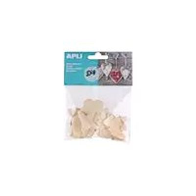8410782148012-Apli - 20 Forme à décorer - modèle cœur - bois-Avant-0