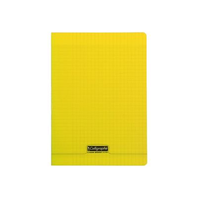 3210330181349-Calligraphe 8000 - Cahier polypro A4 (21x29,7 cm) - 96 pages - grands carreaux (Seyes) - jaune-Avant-0