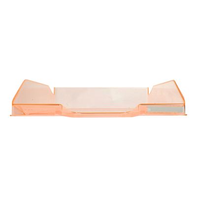 9002493019911-Exacompta COMBO Glossy - Corbeille à courrier orange translucide-Avant-0