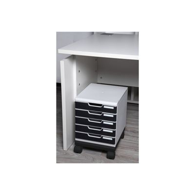 9002491326714-Exacompta Office - Roulettes pour armoire à tiroirs - noir-Angle droit-4