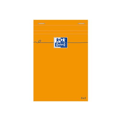 3020121062784-Oxford - Bloc notes - 10 x 15 cm - 160 pages - petits carreaux - 80G - orange-Avant-0