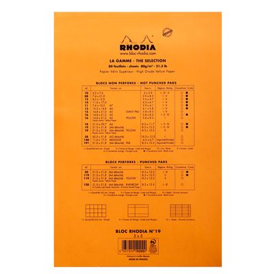0113037920194-Rhodia - Pack de 5 Blocs notes - A4 + - 80 pages - petits carreaux - 80g - orange--1
