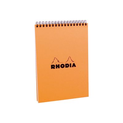 3037920165004-Rhodia Classic - Bloc notes à spirales - A5 - 80 pages - petits carreaux - à spirales-Angle gauche-0