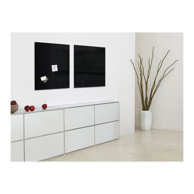 4004360887741-Sigel Artverum - Tableau magnétique en verre - 48 x 48 cm - noir-Angle gauche-6