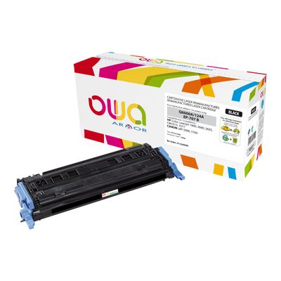 3112539607401-Cartouche laser compatible HP 124A - noir - Owa K12240OW-Angle gauche-0
