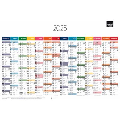 3371010201181-Quo Vadis Arc en Ciel - Calendrier horizontal 12 mois sur 1 face - 43 x 65 cm--0