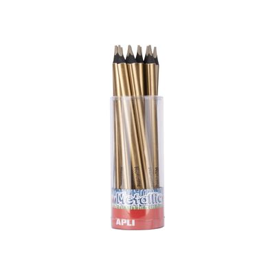 8410782175100-Apli Agipa - Crayon de couleur triangulaire Jumbo - or métallique-Avant-0