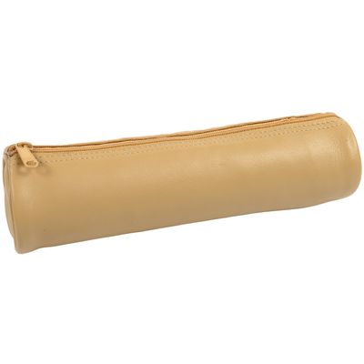 3338805002491-Trousse Merinos GM ronde - 1 compartiment - cuir de mouton havane - Quo Vadis--0