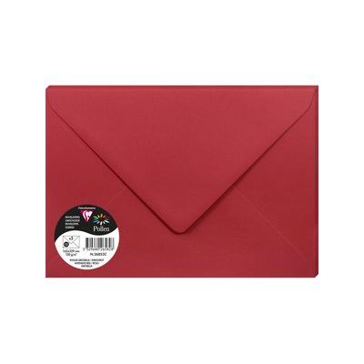 3329680265828-Pollen - enveloppe - International C5 (162 x 229 mm) - côté ouvert - groseille rouge - pack de 5-Avant-0