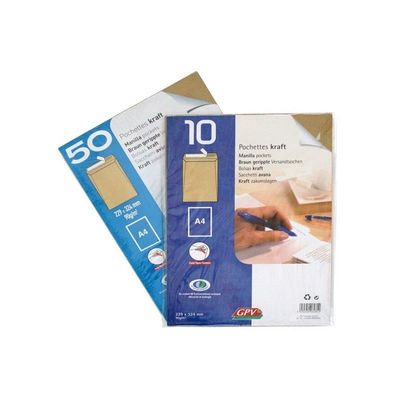 7572260744107-GPV - Sac d'expédition - commercial - 229 x 324 mm - carré - auto-adhésif (peler et sceller) - pack --0