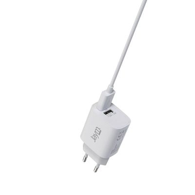 3701263503396-JAYM - Chargeur secteur - 2 USB + cable USB vers micro USB - blanc--0