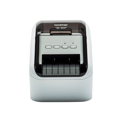 4977766771245-Brother QL-800  -  Étiqueteuse  - imprimante d'étiquettes en rouge et noir  - impression thermiq-Avant-0