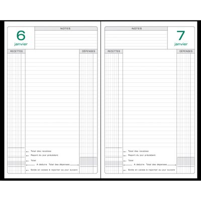 3130630389712-Agenda Perpétuel de Caisse - 1 jour par page - 14,8 x 21 cm - noir - Exacompta--1