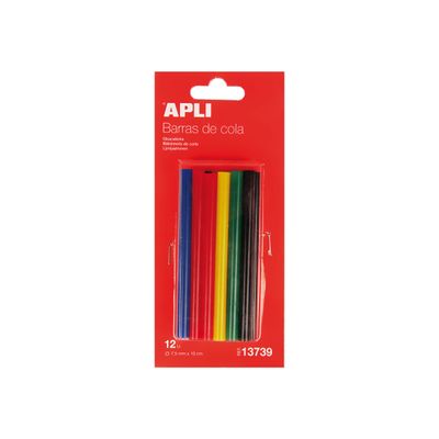 8410782137399-APLI kids - 12 bâtons de colle pour pistolet à colle - couleurs-Avant-0