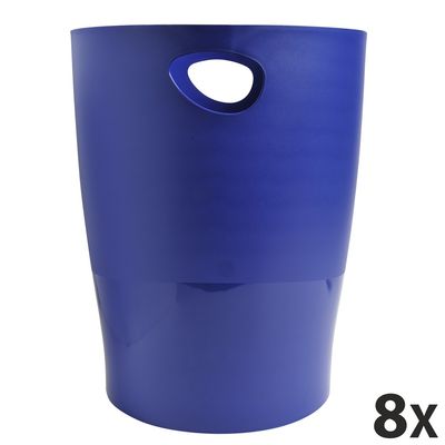 9002493032057-Exacompta Ecobin - 8 Corbeilles à papier 15L - bleu nuit--0