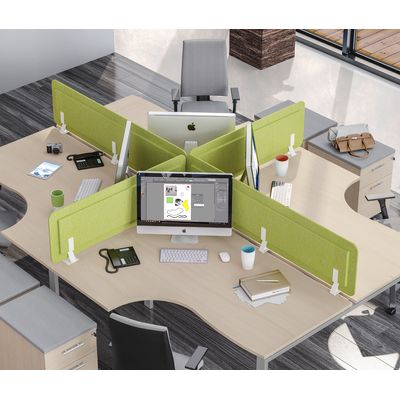 3253310169609-Écran de séparation acoustique pour bureau (sans support de fixation) - L80 x H43 cm - vert chartreux--0