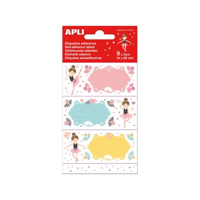 8410782184379-Apli Danseuses - 9 Étiquettes scolaires - 36 x 81 mm--1