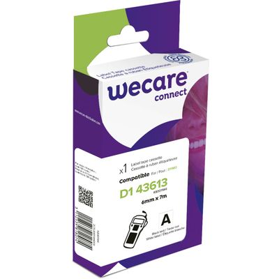 3112539818074-WECARE - Ruban d'étiquettes auto-adhésives pour DYMO  D1 43613 - 1 rouleau  (6 mm x 7 m) - fond blanc--0