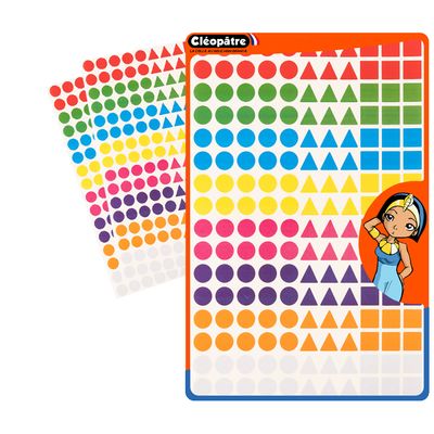 3700162301775-Cléopâtre - 528 gommettes géométriques - 8 couleurs - repositionnables--0