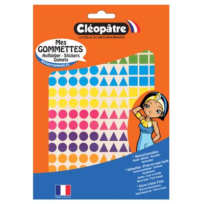 3700162301775-Cléopâtre - 528 gommettes géométriques - 8 couleurs - repositionnables--2