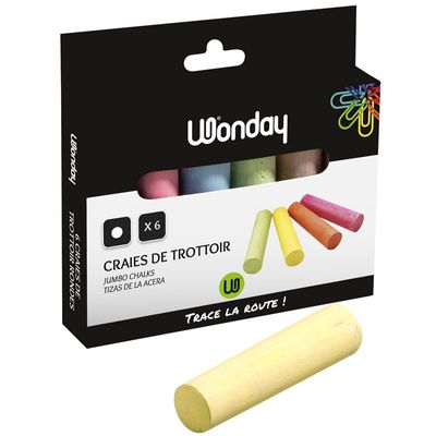 3701254703385-Wonday - 6 Craies rondes - couleurs assorties--0