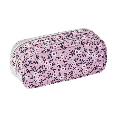 3135258772984-Trousse rectangulaire Liberty Chérie - 2 compartiments - 2 couleurs disponibles : rose ou violet - Viq--3