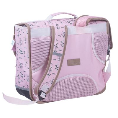 3661507823249-Cartable Greenpack Botanique 38 cm - 2 compartiments - rose poudré - Kid'Abord--1
