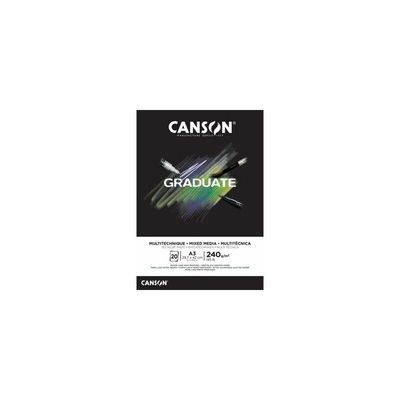 3148950060808-Canson Graduate Mix Media - Bloc dessin - A3 - 240 gr - noir--0
