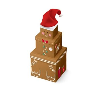 5033601005803-Clairefontaine - Set de boîtes cadeaux 'Pain d'épices' - 3 pièces--0
