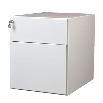 3700339991891-Caisson mobile métallique monobloc – 2 tiroirs - Blanc--0