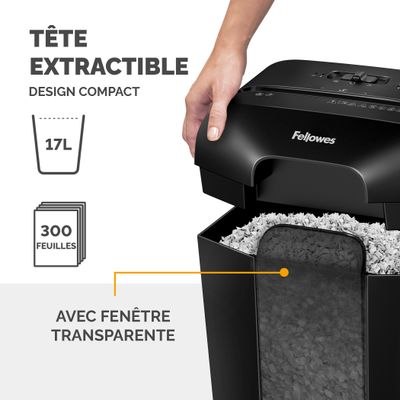 0043859771097-Fellowes Powershred LX41 - Destructeur de documents mini-cut - 8 feuilles - Corbeille 17 litres--5