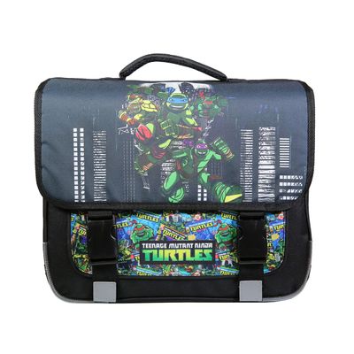 3666311013442-Cartable Tortues Ninja 38 cm - 2 compartiments - noir - Bagtrotter--0