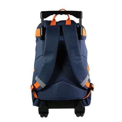3666311010809-Sac à dos à roulettes Vorax Dinosaure - 2 compartiments - bleu - Bagtrotter--2