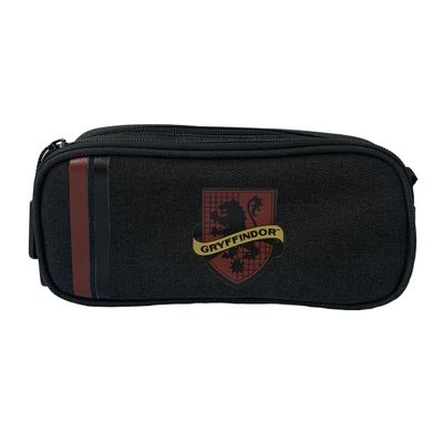 3661507527833-Trousse rectangulaire Harry Potter Gryffondor - 2 compartiments - gris - Kid'Abord--0