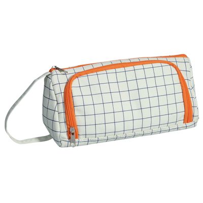 3173743250203- Trousse Walker Canvas grid - 1 compartiment - marine/orange--0