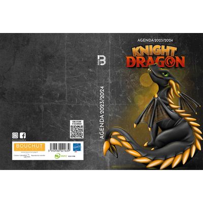 3592930021639-Agenda Dragon Knight - 1 jour par page - 12,5 x 17,5 cm - noir - Bouchut--0