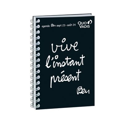 3371010503834-Agenda à spirale Ben - 1 jour par page - 12 x 17 cm - vive l'instant présent - Quo Vadis--0