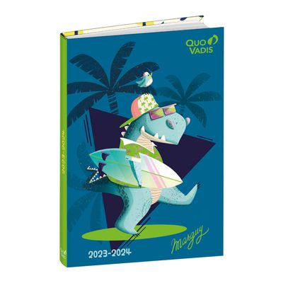 3371010495115-Agenda Marguy avec planche de stickers - 1 jour par page - 12 x 17 cm - crocodile - Quo Vadis--0