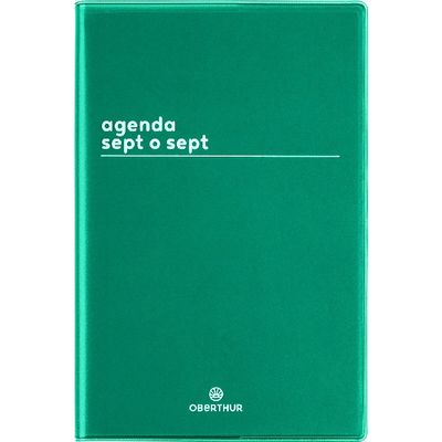 3664447149554-Agenda Boréal Sept O Sept - 1 semaine sur 2 pages - 10 x 15 cm - vert - Oberthur--0
