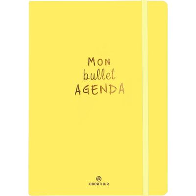 3664447146386-Bullet Agenda - 1 semaine sur 2 pages - 15,5 x 21,5 cm - jaune - Oberthur--0