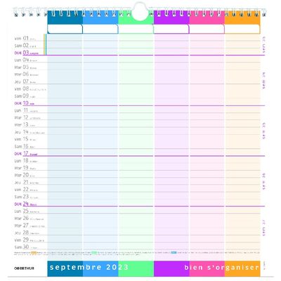 3664447138664-Calendrier mensuel Bien S'organiser - 12 feuilles - 30 x 30 cm - Oberthur--1